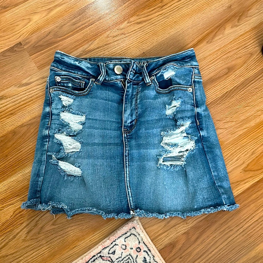 american eagle jean skirt